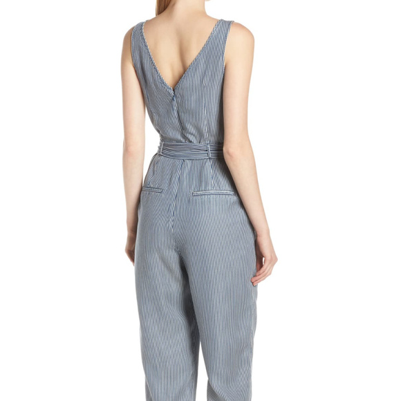 French Connection Julienne Stripe Belted Jumpsuit - Picture 2 of 4